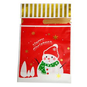 산타선물주머니(비닐50매) 레드눈사람/어린이 초등학생 크리스마스 성탄포장쇼핑백 파티장식