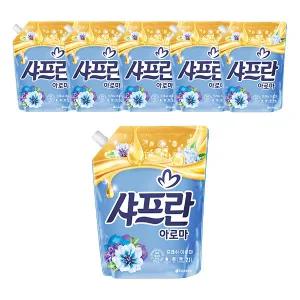 샤프란 아로마 섬유유연제 프레쉬 아로마 리필 2.1L, 6개