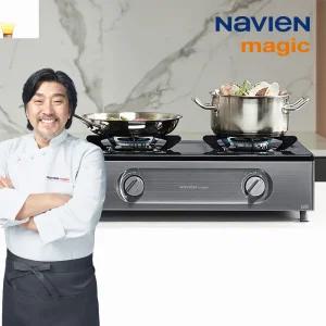 에코버너 2구 가스렌지 GRA-851SR 메탈실버 원터치점화