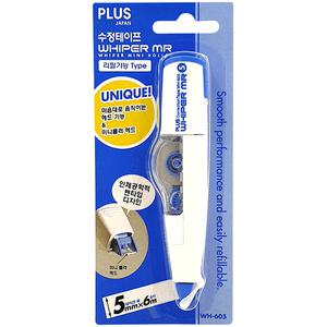 PLUS 화이퍼 MR 수정테이프 본품 WH-605 낱개 5mm X 6M 카트리지 방식 2Way 기능