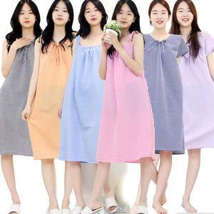 여름 지지미 반팔 나시 민소매원피스 여성 잠옷 홈웨어 시어서커 원피스