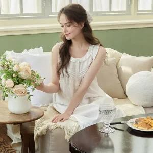 메이플라워 화이트퓨어 나시 순면 여성 빅사이즈 원피스 잠옷