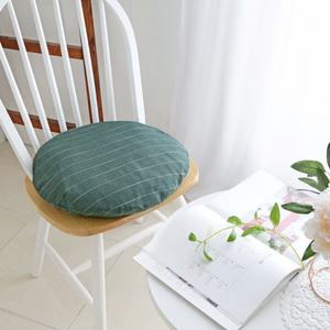 까사베르데 스트라이프 원형방석 45x45cm, 방석솜포함, 그린, 1개