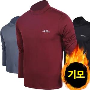 남성목폴라 기모목티 이너웨어 스판 남자 검정 터틀넥 반목티 긴팔 기모티셔츠