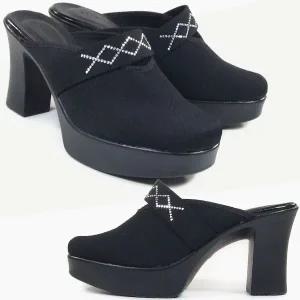 [뮤즈몰] 다이아8호 / 8.5cm통굽힐 여성슬리퍼/하이힐/키높이/사무실/실내/블로퍼/웨딩/겨울/신발/구두/뮬