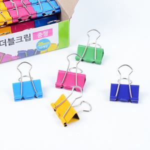더블크립 칼라 중형 ( 칼라 서류 문서 종이 사무용 집게 더블클립