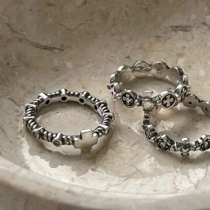 레트로핑거 십자가 묵주반지 925은 장미 실버큐빅 카톨릭 천주교 은묵주