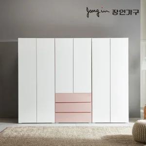 장인가구 비쥬얼 터치 3단서랍 2400 옷장