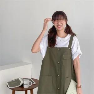 여자 월남치마 빅사이즈 A라인 멜빵 원피스