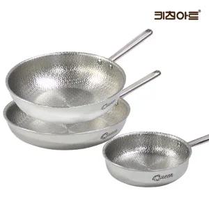 [키친아트] 퀸엠보 통5중 인덕션가능 스텐레스 후라이팬세트 3종B(후20+28+궁28)