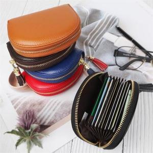 여자 정리 지폐 파우치 레더 명함 동전 지갑