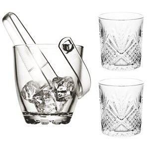 갤러리아 투명 아이스버킷+유리잔 225ml 2P 양주얼음통 술얼음통 바스켓 바구