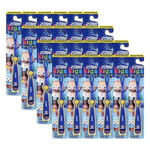 2080 키즈 3스텝 칫솔, 브레드이발소, 블루, 24개