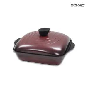 키친아트 베스트 다이아몬드코팅 무수분 매직팬 사각 전골냄비