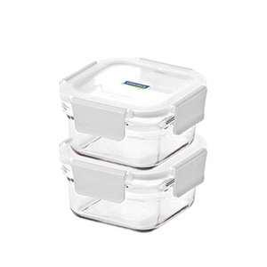 글라스락 퓨어화이트 정사각, 440ml, 2개