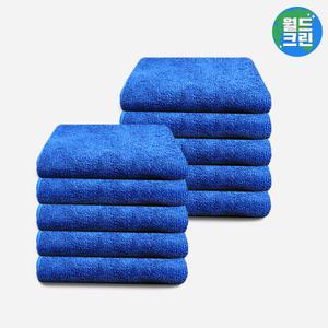 월드크린 경편극세사 손걸레 40x40파랑 10장 주방 카페 식당 업소용 다용도 행주 물수건