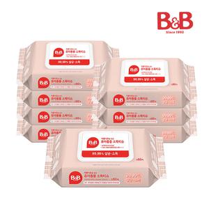 비앤비 자몽식초 유아 소독티슈 캡형 60매x8개 아기 장난감 소독 살균 세정 제균티슈
