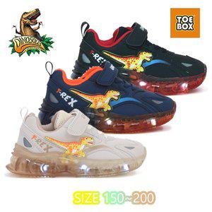 [토박스](본점)다이노솔즈]반짝반짝 라이팅 티렉스 에어 썬라이즈  공룡운동화  DNKCD3TSAS11 3색상