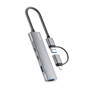 듀얼커넥트 C타입 USB-A 4포트 멀티허브3.0 2중접속 확장포트 핸드폰 태블릿 노트북PC