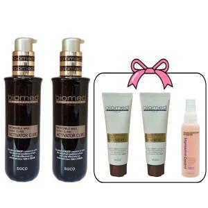 바이오메드 맥스 샤이니 액티베이터 큐어 헤어 오일 에센스 120mlX2+LPP실크 트리트먼트 100mlX2+투페이스 100ml