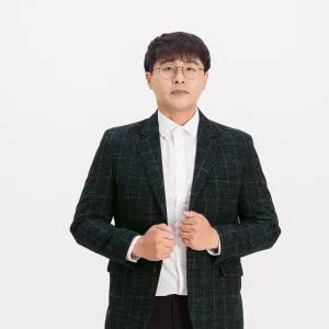 체크 겨울 남자 정장 콤비 자켓 남성 마이 신사 양복 재킷 P-04