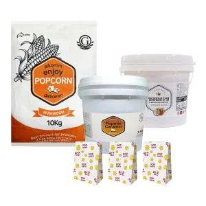 카라멜 팝콘 만들기 재료 300인분 A세트 (팝콘옥수수(머쉬룸)+오일+팝믹스카라멜+봉투)
