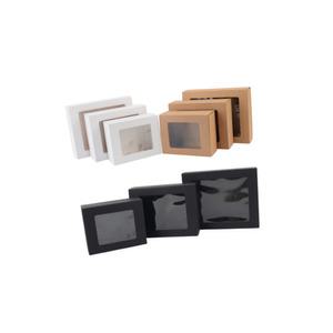 블랙 화이트 납작한포장상자 선물케이스 투명창 사각형 두꺼운종이상자 속이비치는케이스