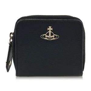 [라벨루쏘] [비비안 웨스트우드] 그레인 레더 집어라운드 반지갑 51080020 L001J