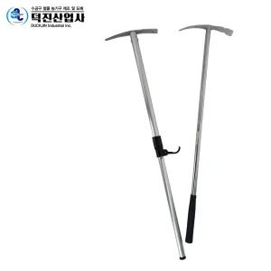 덕진 1단 2단 특대 접이식 약초괭이 등산 지팡이 농사 농장 곡괭이 국산