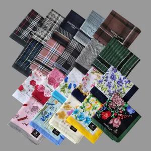 브랜드 남여 손수건10장 세트 국산 순면 단체 정장 체크 남성 남자 여성 여자