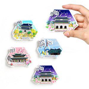 [더담고]전통 한국 여행 마그넷 문화재 4P 세트 ( 한국기념품 외국인선물 냉장고 자석 메모홀더 )