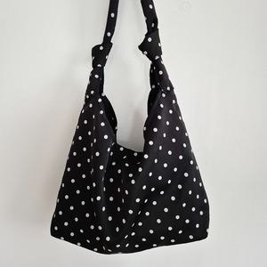 모미 도트 캐주얼 새틴 매듭 에코백 귀여운 숄더 가방