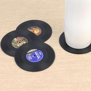 [RG424S3S]인테리어 소품 미끄럼 방지 레코드판 모양 4p
