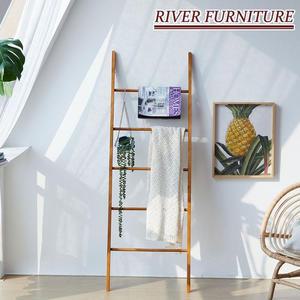[RG389QS0]리버퍼니쳐 DIY 다용도 소나무 원목사다리 행거