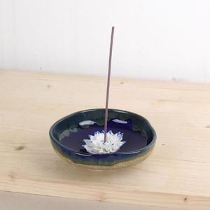 [RG73OPSU]파랑접시 꽃잎 향꽂이 향소품 장식소품 향홀더