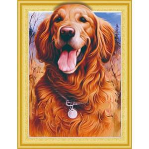 [RGL5R6S1]행복한 리트리버 캔버스 보석십자수 40x50