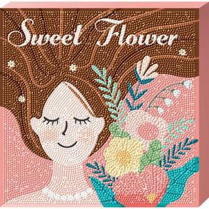 [RGKN69QS]스윗 플라워 3D 원형 캔버스 보석십자수 25x25