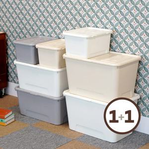 탑백 대형 리빙박스 72L 1+1 총2개 대용량 옷 수납 정리함(네임텍증정) 펜트리