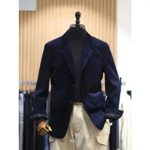 [갤러리아] BON 네이비 벨루어 트윌 스탠다드핏 캐주얼 재킷 BN3WEA280