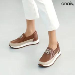 [아나이스] 소가죽 패치 슬립온 4.5cm_24FW186 [무료배송]