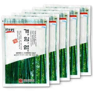 개암죽염 2회 개암염 250g 5개 부안 청정 요리 생활 대나무 황토 소금