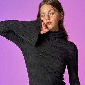 [KOLEAT]WOMEN 플레어 롱 소매 이너 겨울 목티 [BLACK]