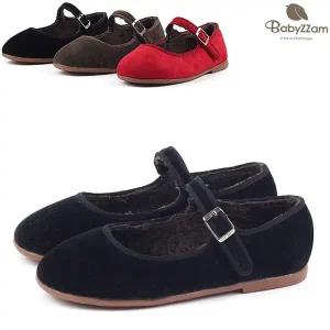 [베이비잼] 아동 주니어 초등 여아 겨울 퍼 털 구두 메리제인 플랫 털신
