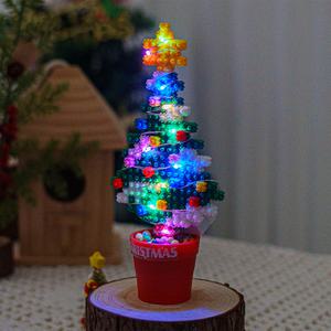 [민화샵] 크리스마스 LED 디폼블럭 화분 트리 무드등 만들기 인테리어 소품 조명