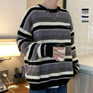 남성 스트라이프 긴팔 니트 티셔츠
