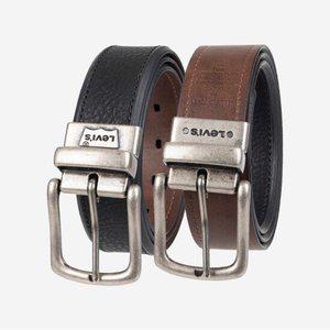 리바이스 남성 리버서블 양면벨트 스티치 실버 앤틱 버클 벨트