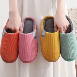실내 화 귀여운 털 거실 코듀로이 캐릭터 층간소음슬리퍼 사무실슬리퍼 따뜻한 겨울 방한슬리퍼