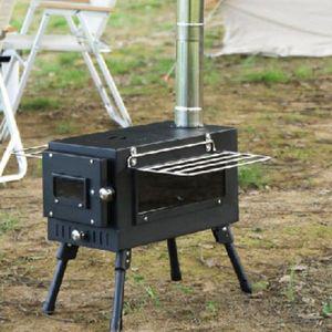 [제이큐]캠핑 화목 난로 휴대용 스토브 불멍 실버