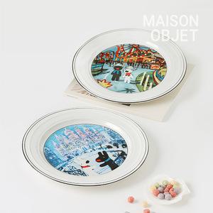 가스파드와 리사 도자기 24cm 원형접시