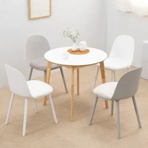 밀키우드 800 원형 테이블 조이 4인 카페 식탁 세트